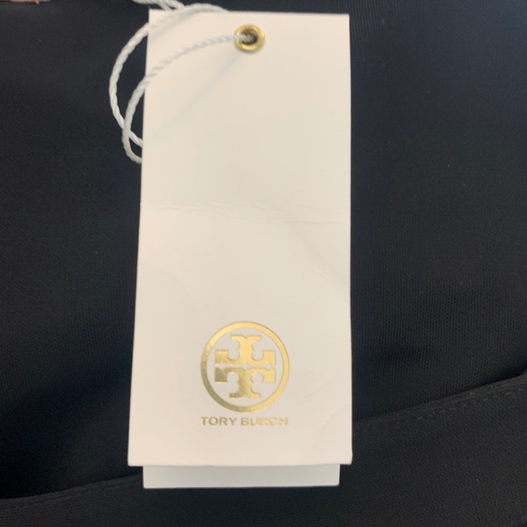 NWT Tory Burch mixed material black white silk wrap skirt midi maxi demure sz L - Picture 14 of 16